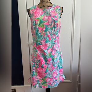 Lilly Pulitzer Pink and Green Floral Mini sheath Dress